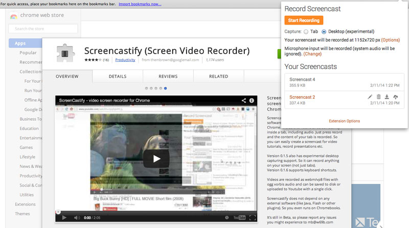 google chrome extension screen recorder