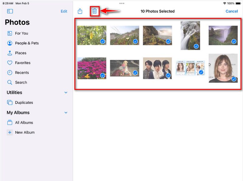 delete multiple photos at once