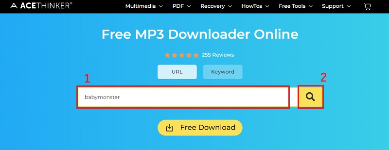 free mp3-downloader type keyword